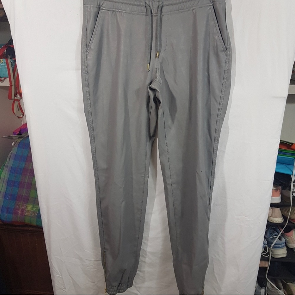 Soho Babe Grey Faux Leather Joggers